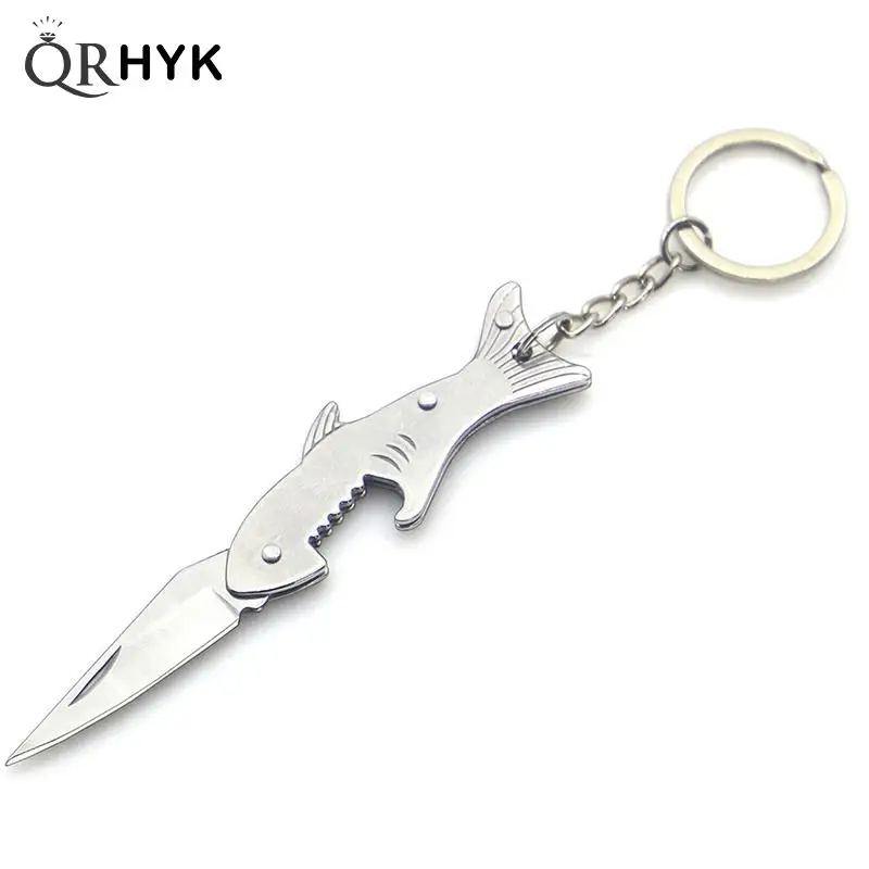 Открывалка для пива в уличном стиле брелок ключей форме акулы складной нож