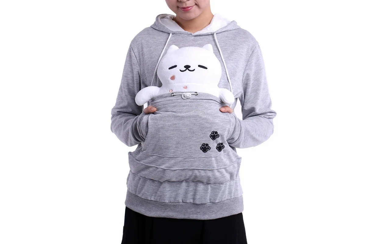 Фабричный продавец толстовка с капюшоном для влюбленных кошек кенгуру собаку