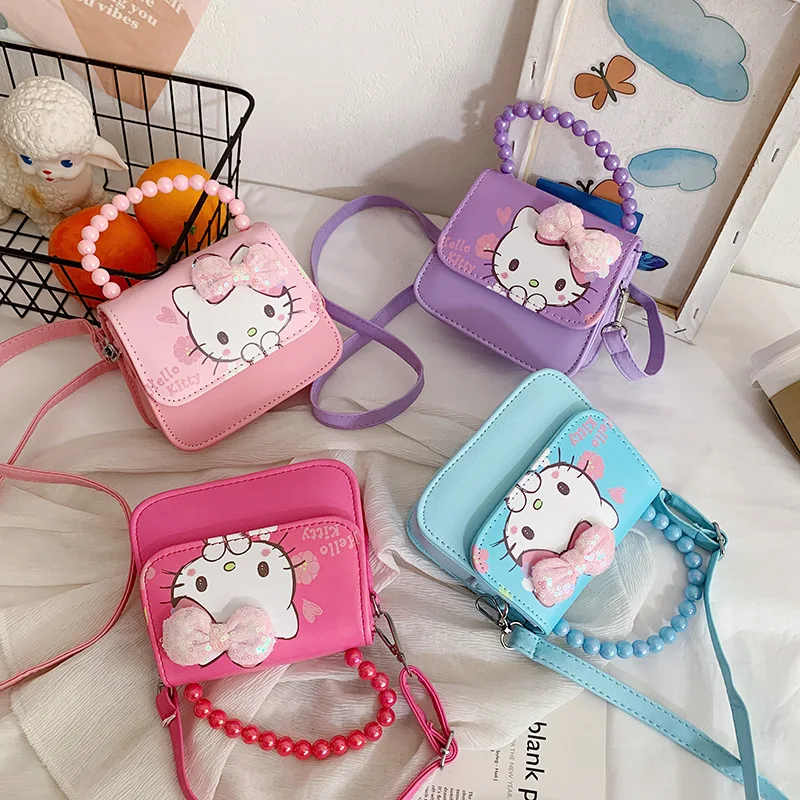 

Sanrio Hello Kitty Handbag for Girl Cute Messenger Bag Kid Student New Fashion Kawaii Cartoon Anime Durable Nice Good Quality