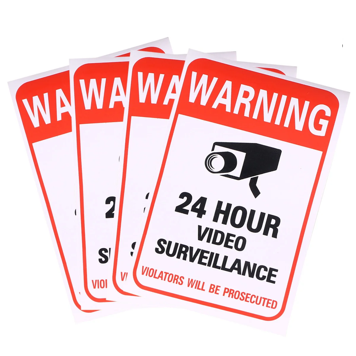 

24 Hour Video Surveillance Sign: 10pcs Violators Will Be Prosecuted Sign Video Warning Sign Monitor Warning Sticker for Home