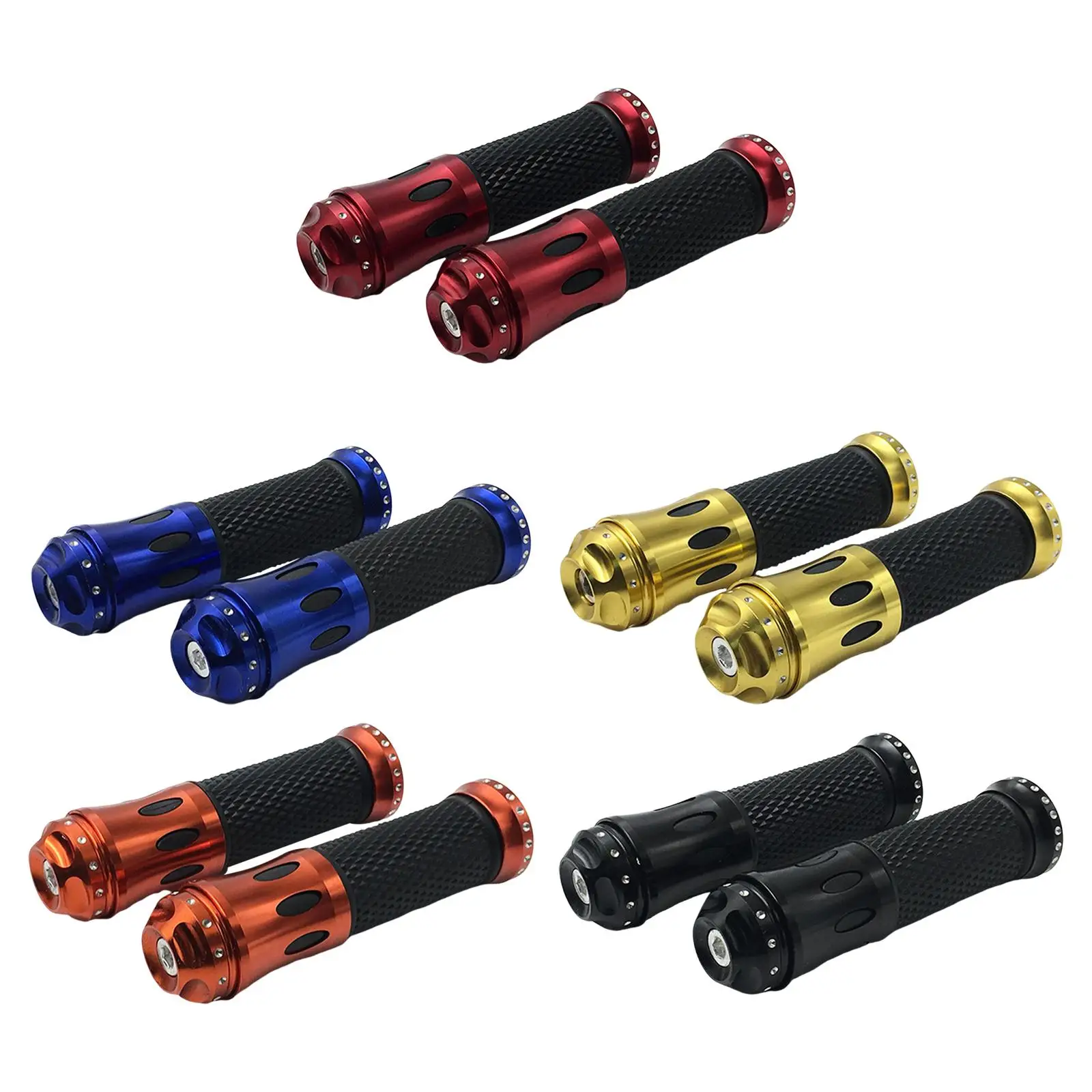 

2Pcs Handlebar Grips Universal Aluminum and Rubber Durable Easy to Install
