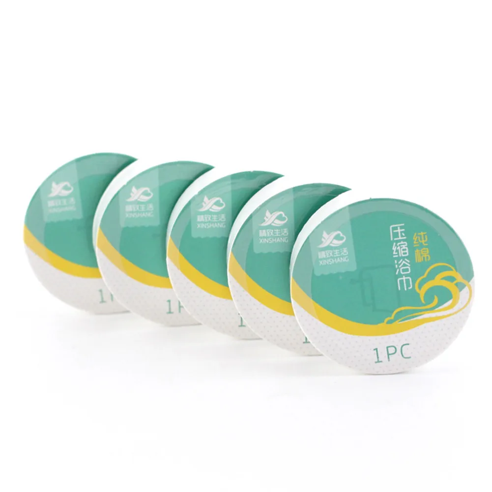 

5pcs Disposable Towel Travel Outdoor Cotton Non-woven Compressed Face Towel Tablet Wipes Tissue Makeup Cleaning 70X140cm 35X75cm