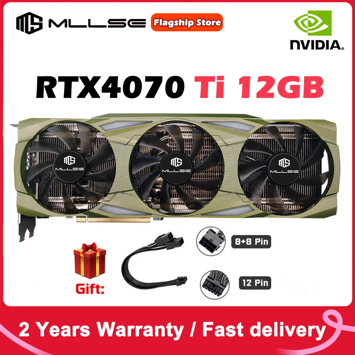 

MLLSE New Graphics Cards RTX 4070Ti 12GB NVIDIA 12Pin GDDR6X 192bit HDMI*1 DP*3 PCI Express 4.0 x16 rtx 4070 ti 12gb Video card