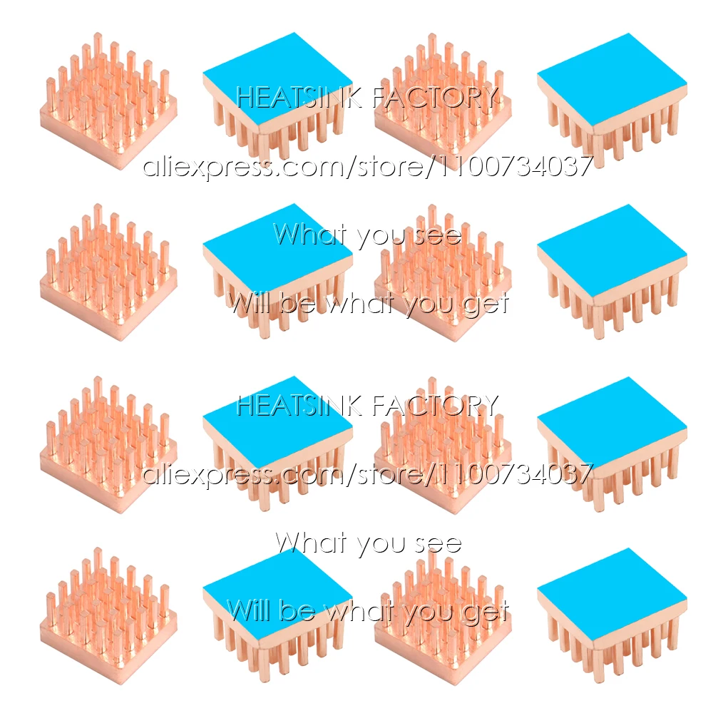 

13x12x7mm Copper Heatsink Radiator Cooler With Thermal Pad Cooling For MOS RAM Memory