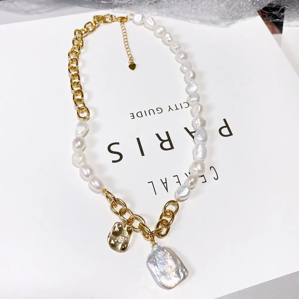 

SENYU 2022 New Fashion Lady`s Fresh Pearl Necklace Wedding Jewelry Freshwater Pearl Choker Women Baroque Pearl Necklace