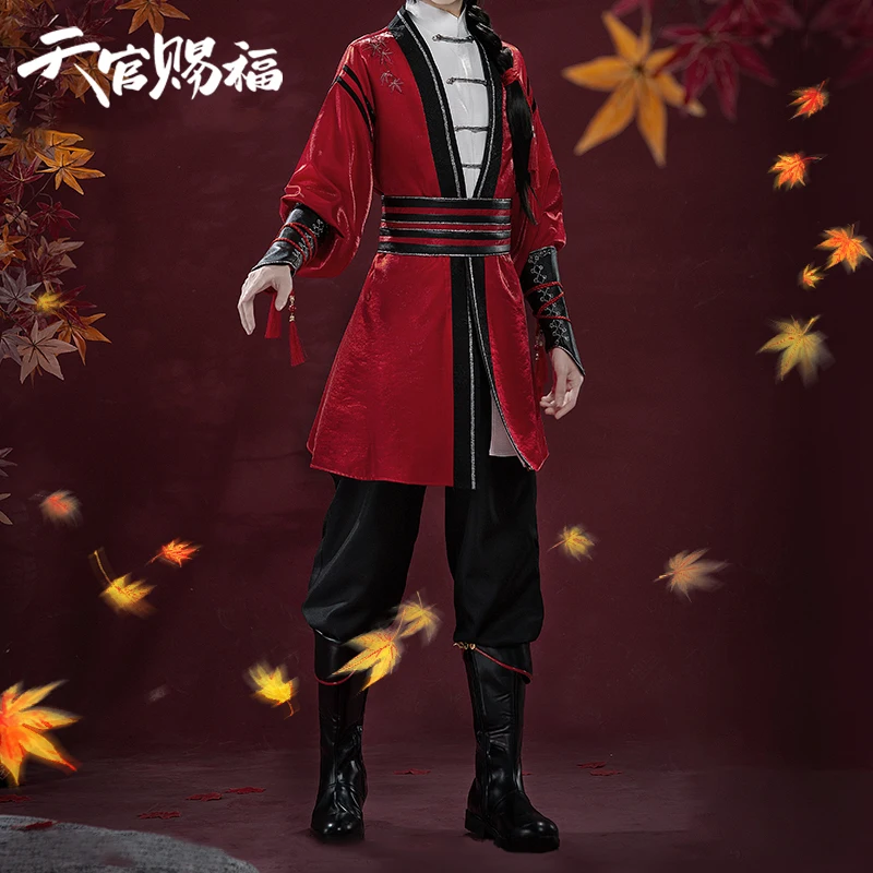 Anime Heaven Official's Blessing San Lang Teenage Hua Cheng Cosplay Ancient-Costume Men Women Red Cool Han Chinese Clothing Suit