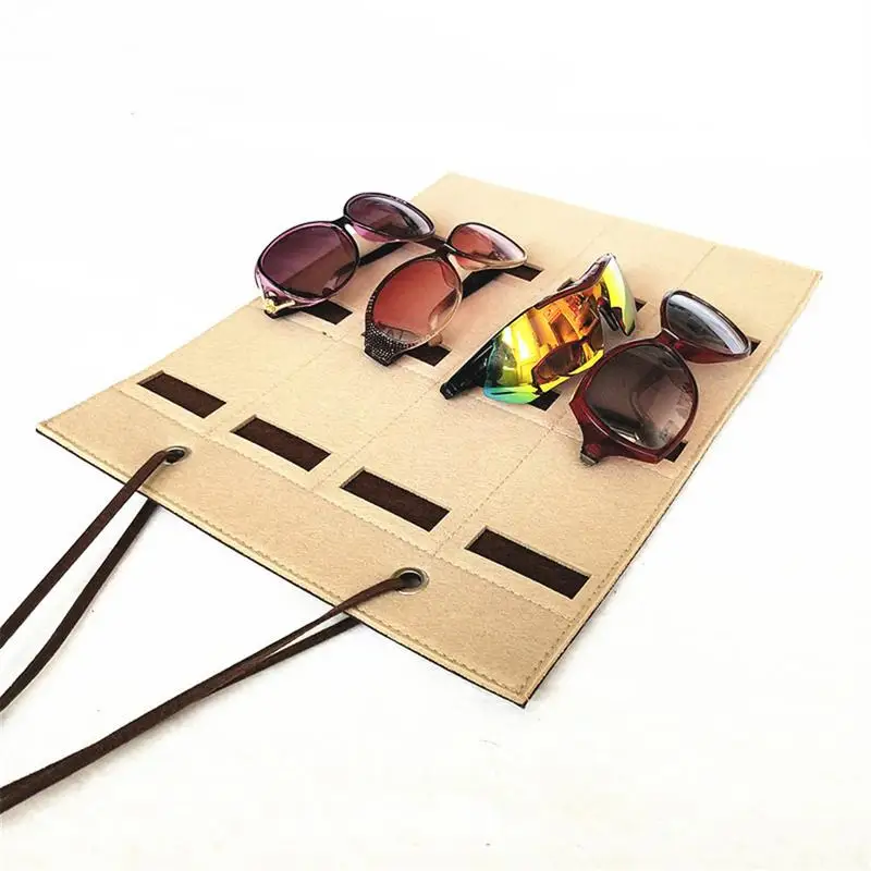 

12 Slots Sunglasses Organizer Storage Sunglasses Dust-proof Felt Wall Hanging Bag Glasses Display Organizer Holder For Household