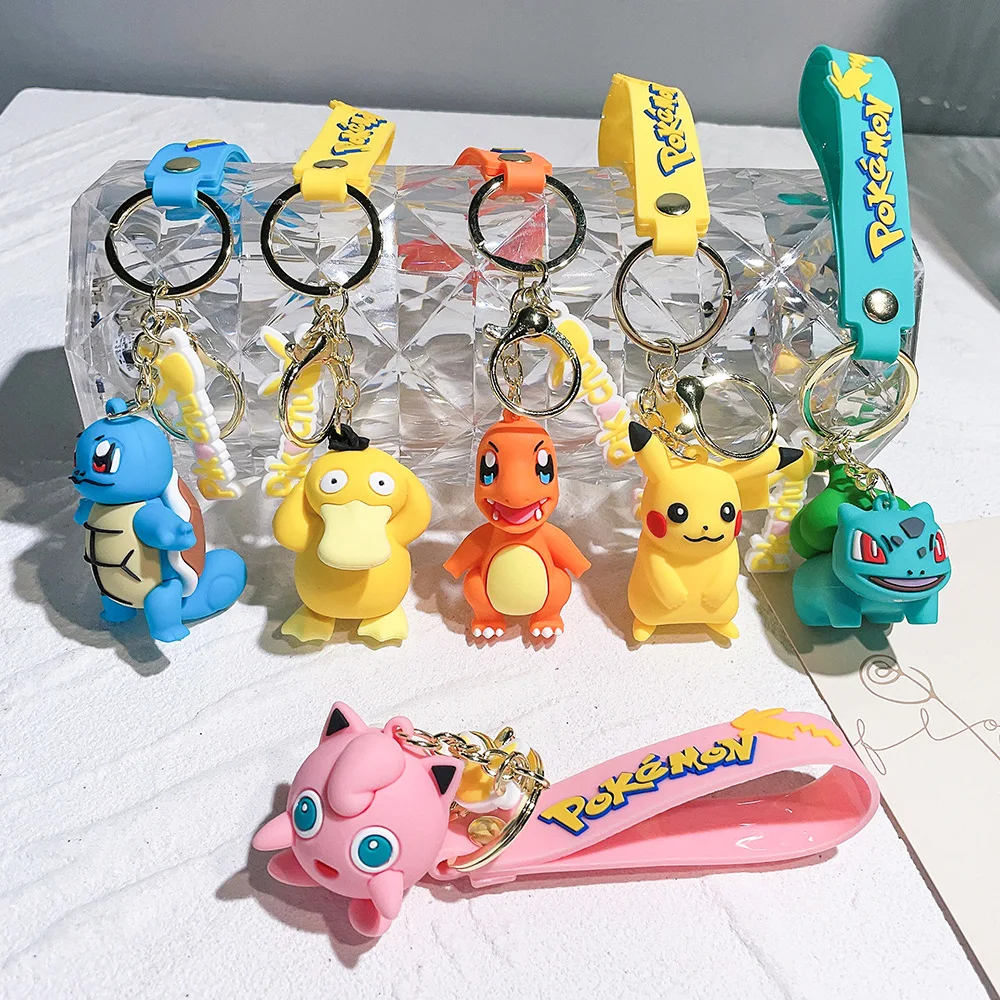 

Pokemon Cartoon Keychains Toys Anime Figures Pikachu Charmander PVC Action Figure Dolls Bag Keychain Pendant Birthday Toys Gifts