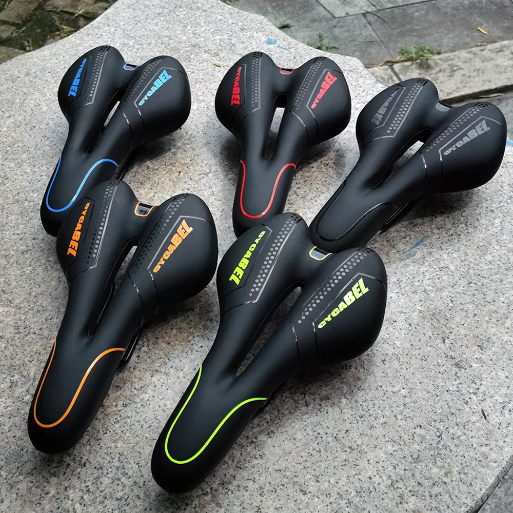 

CYCABEL Bike Saddle Silicone Cushion PU Leather Surface Silica Filled Gel Comfortable Cycling Seat Shockproof MTB Bicycle Saddle