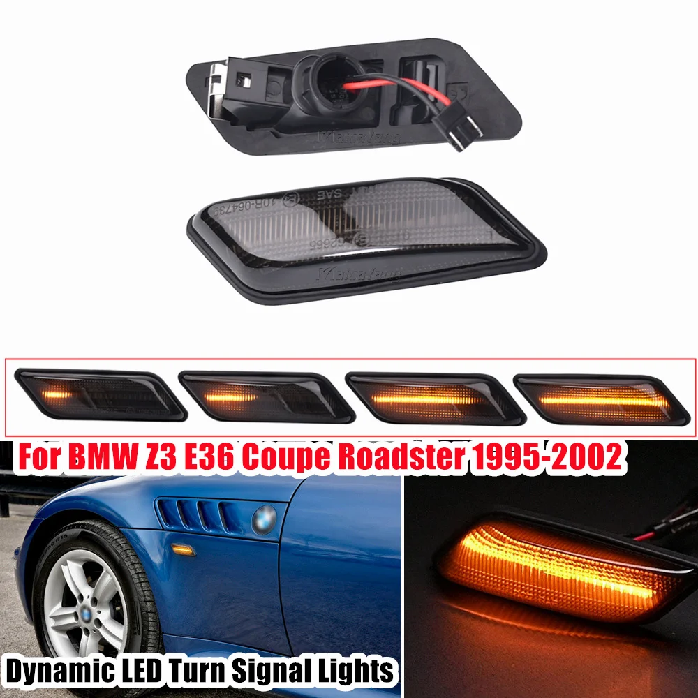 

2PCS Dynamic LED Side Marker Lamp Turn Signal Light For BMW Z3 E36 Coupe Roadster 1995-2002 63132493613