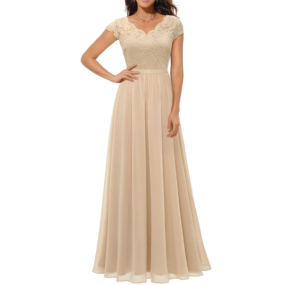 Женское кружевное вечернее платье макси элегантные платья с V-образным вырезом