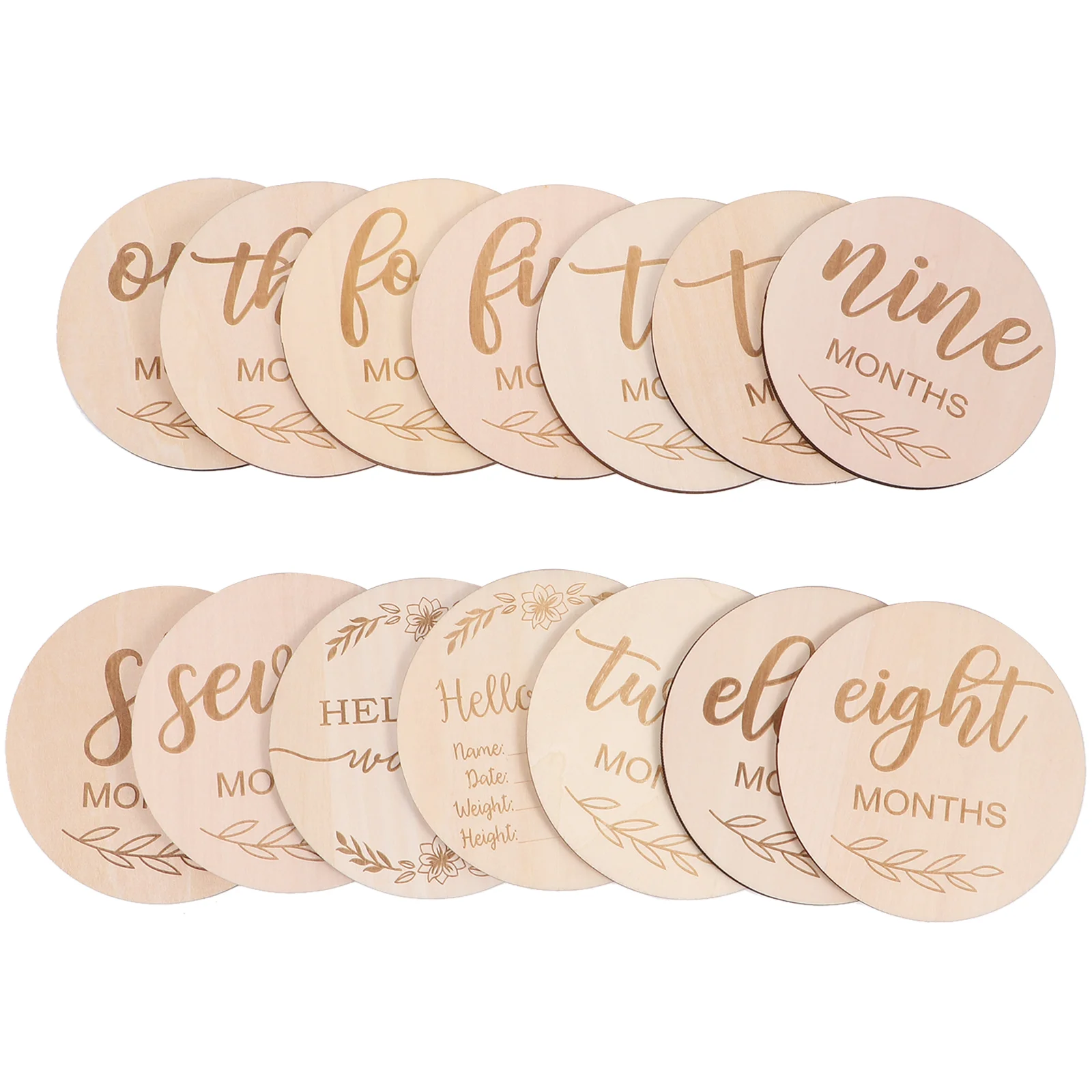 

1 set of Creative Baby Growth Commemorative Cards Wooden Growth Milestone