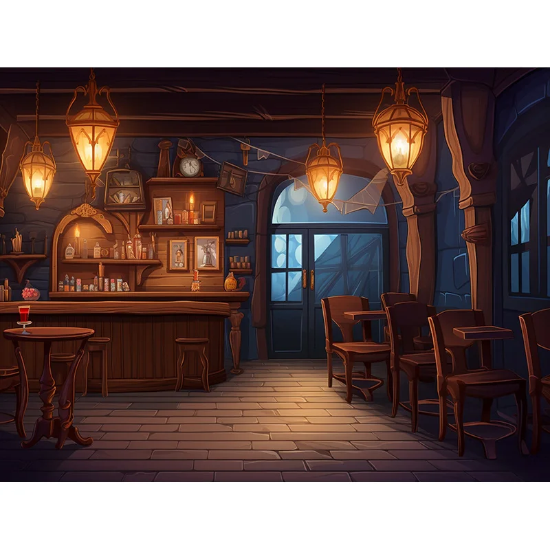 Фон для фотосъемки в стиле старого Tavern Barista Coffee Shop