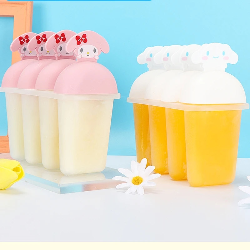 

Kawaii Sanrio Cinnamoroll My Melody Ice-Cream Mould Cartoon Summer Cute New Popsicle Delicate Diy Simple Smooth Convenient Molds