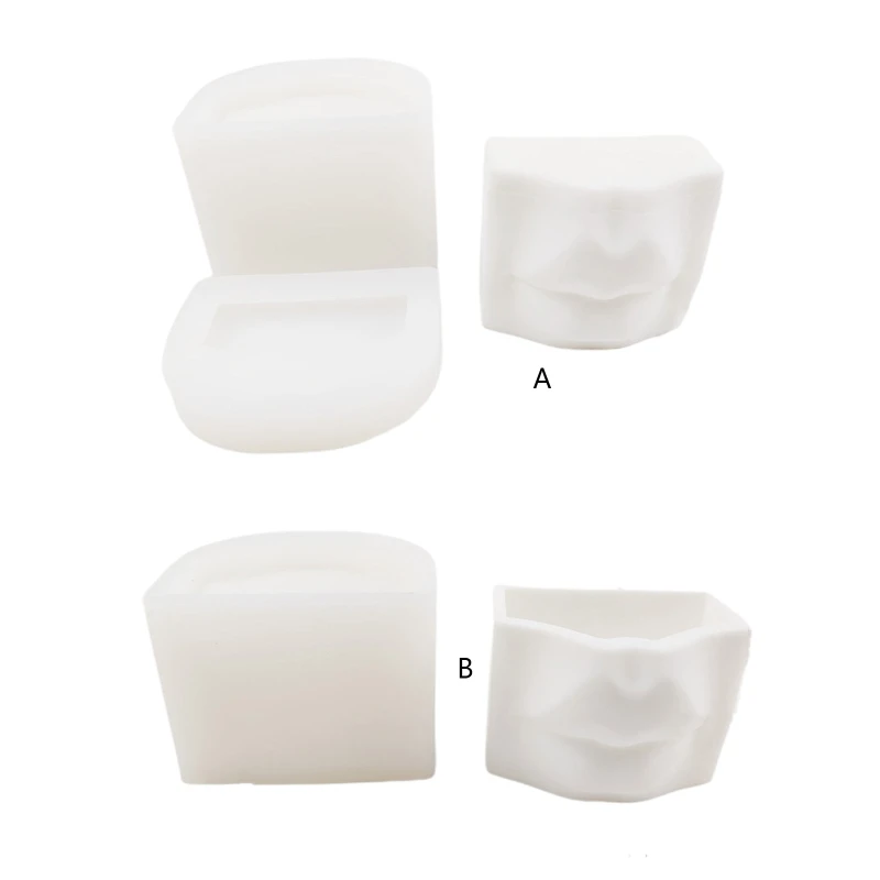 

Geometric Lip Cup Shape Flower Pot Cement Silicone Mold Plaster Succulent Flower Pot Decoration Planting Potted Mold