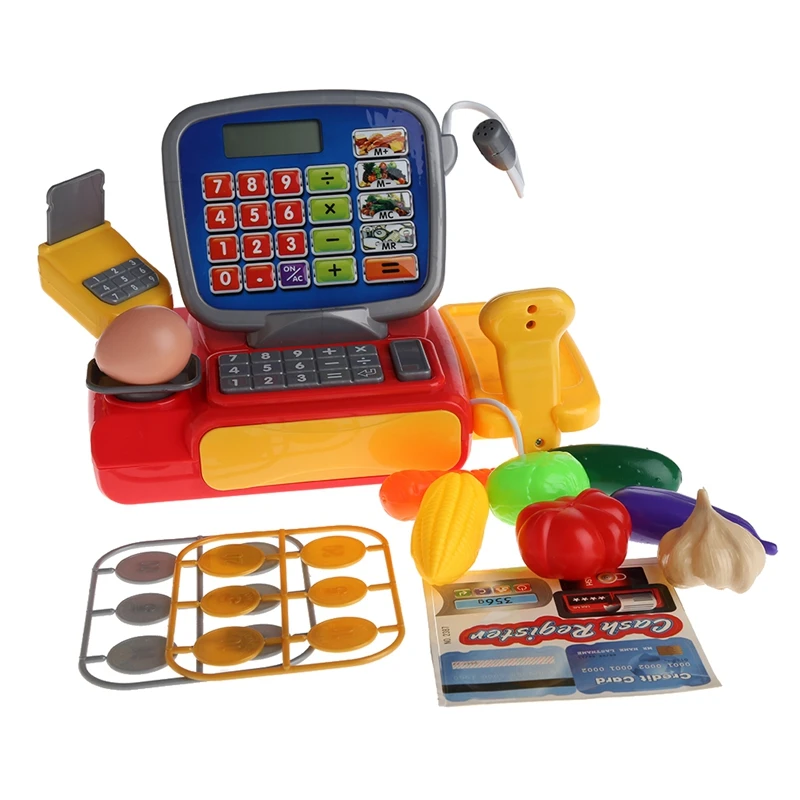 

77HD Cash Register with Scanner Weighing Scale Electronic Toy for PLAY Pretend For Ki
