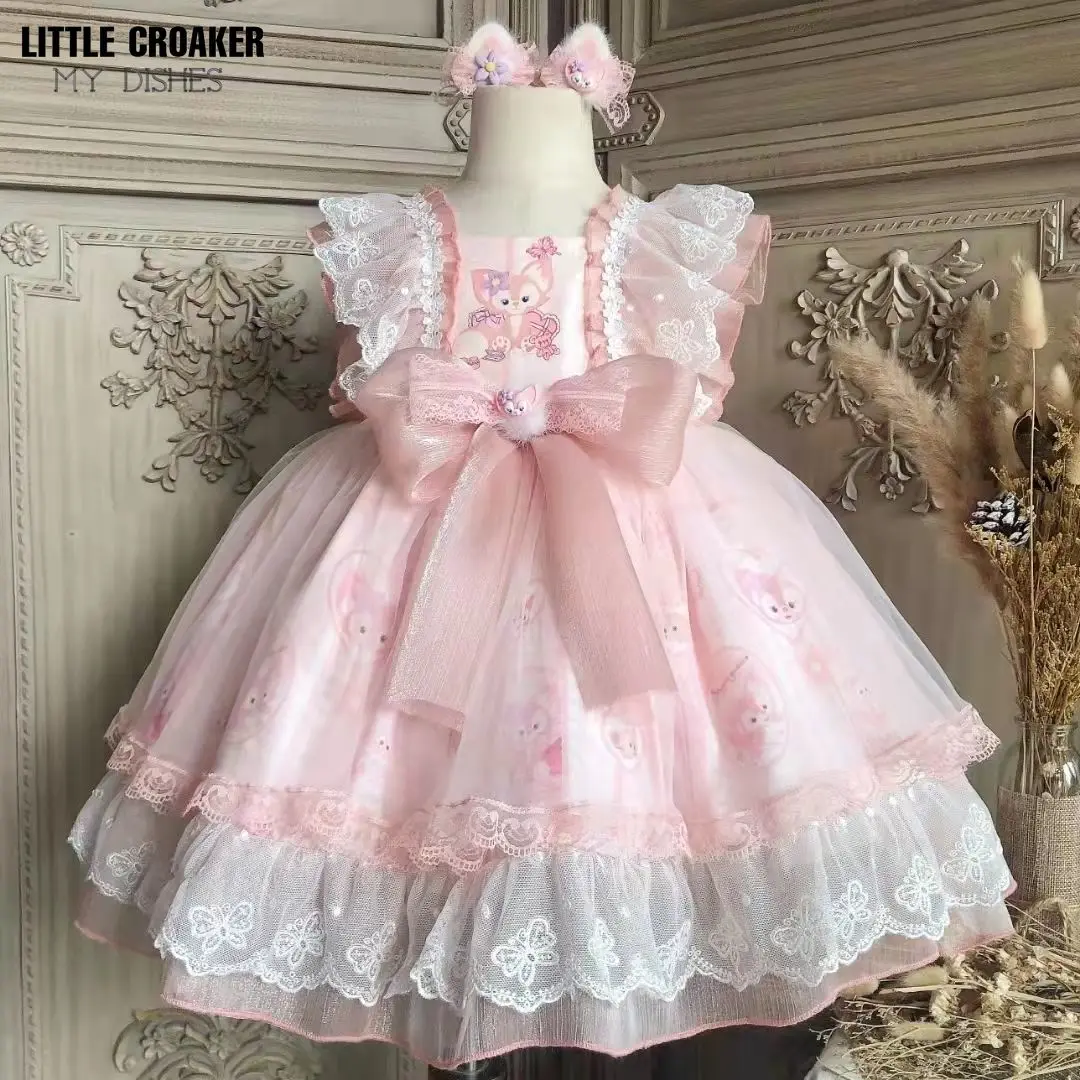 

Kids Dresses for Girls Pelal Sleeve Princess Ball Gown Baby Children Wedding Bridesmaid Dresses Girl Mesh Evening Dress