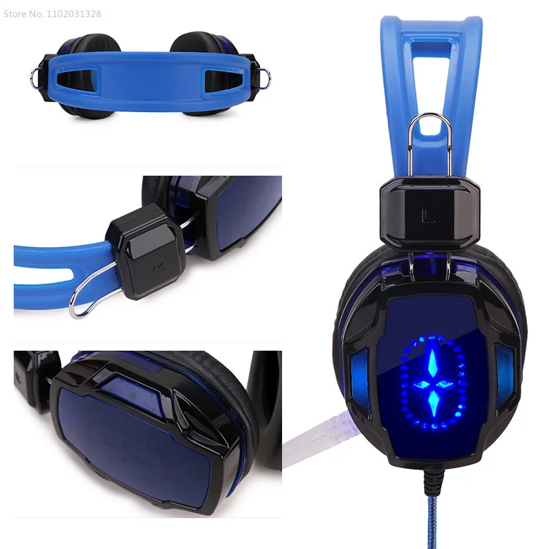 

3.5mm Earphone Headphone Gaming Headset with Backlight Gaming Headphones for PC Laptop Notebook Wired Headset for PS4/PS5 Xbox B