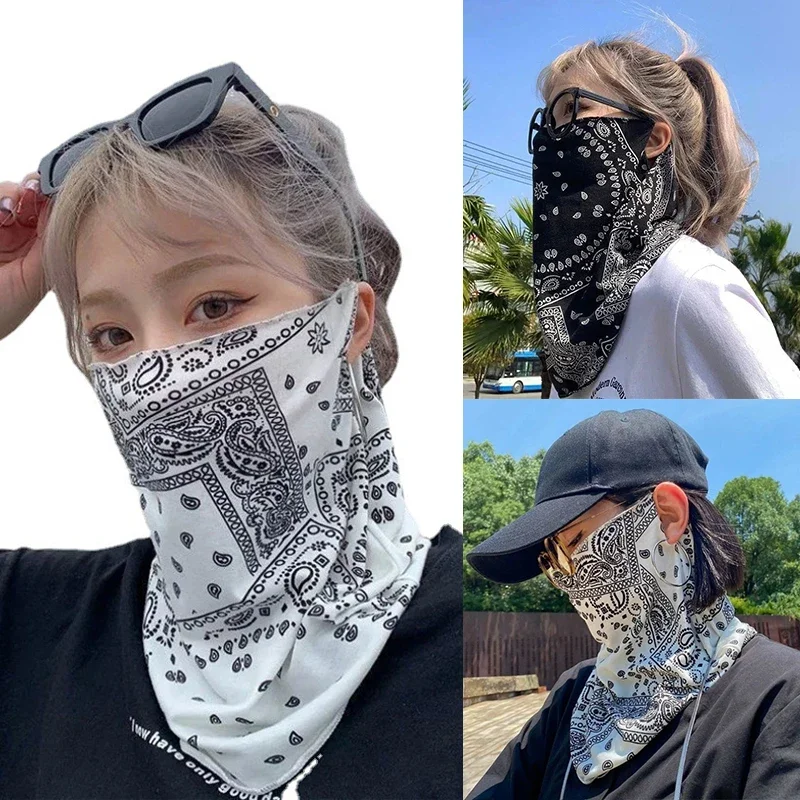 

Модная Солнцезащитная маска в стиле панк для мужчин и женщин, летняя маска для лица и шеи с защитой от УФ-лучей, шарф для ушей в стиле хип-хоп, Спортивная велосипедная бандана, шарфы
