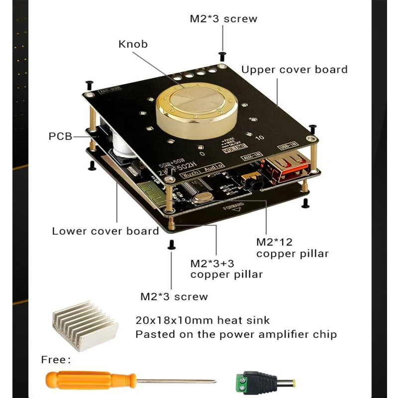 ZK-F502H HiFi аудио усилитель плата модуля усилителя DC8-24V для энтузиастов замена DIY