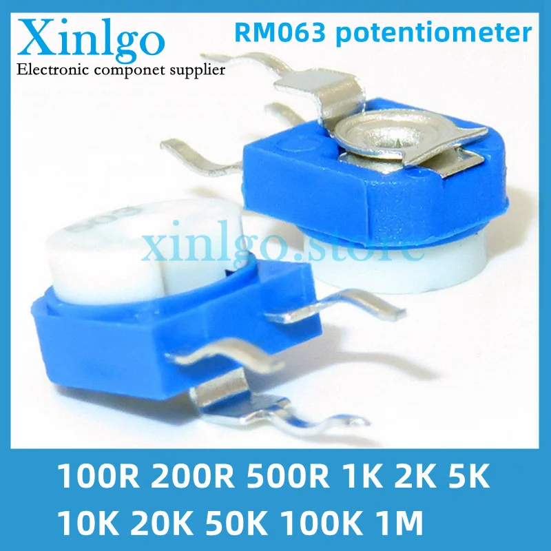 

20PCS RM063 Trimmer Potentiometer Adjustable Resistor 500R 1K 5K 10K 20K 50K 100K 200K 500K 1M RM-063 Variable Resistors