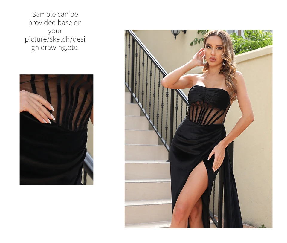 Luxury Evening Dresses Sleeveless Boat Neck Criss-Cross Design 2022 New Backless Dress Soft Velour Gown Ready-to-wear