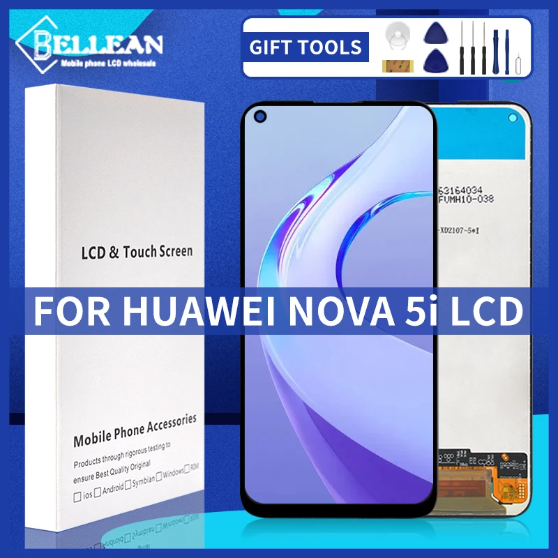 

Сенсорный ЖК-экран с цифровым преобразователем для Huawei P20 Lite 2019, Nova 5I, дисплей в сборе, бесплатная доставка с инструментами, 1 шт.
