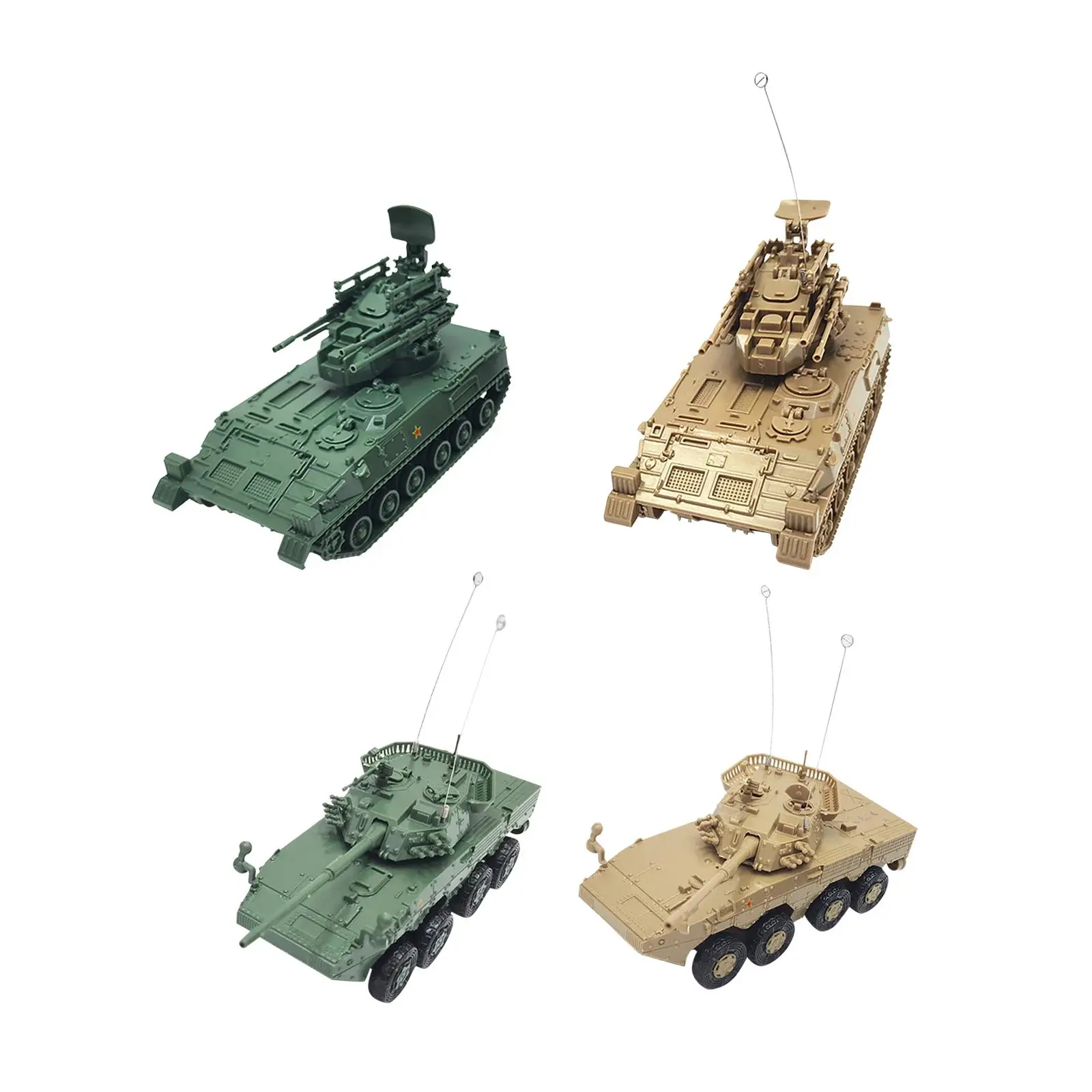 

1:72 Scale 4D Tank Model Crafts DIY Armored Vehicles Tracked Crawler Chariot for Children Table Scene Party Favors Gifts
