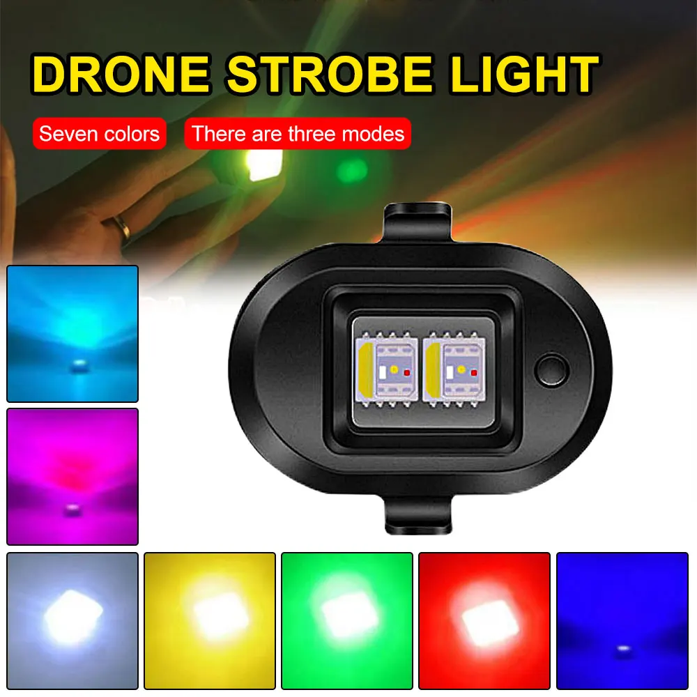 

7 Colors Mini Flashing Bicycle Taillight USB Charging Night Safety Riding Running Warning Strobe Light Helmet Drone Strobe Lamp