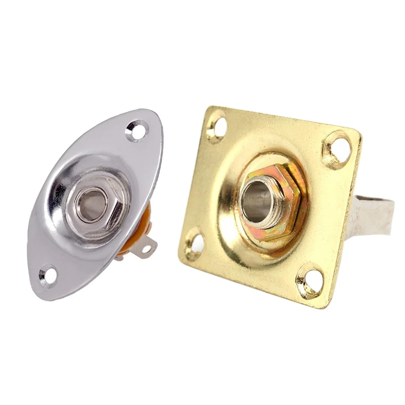 

Oval Indented Jack Output Plate Jackplate And Socket For Mono Electric Guitar, Silver & Square Style Jack Plate Guitar Bass Jack