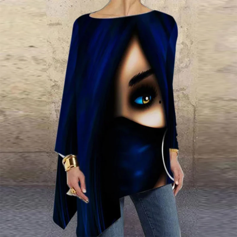 

S-5XL Long Sleeve Loose Top T Shirt Graphic T Shirt Vintage Clothing Women Oversized Fashion Print Blouse oversized t shirt