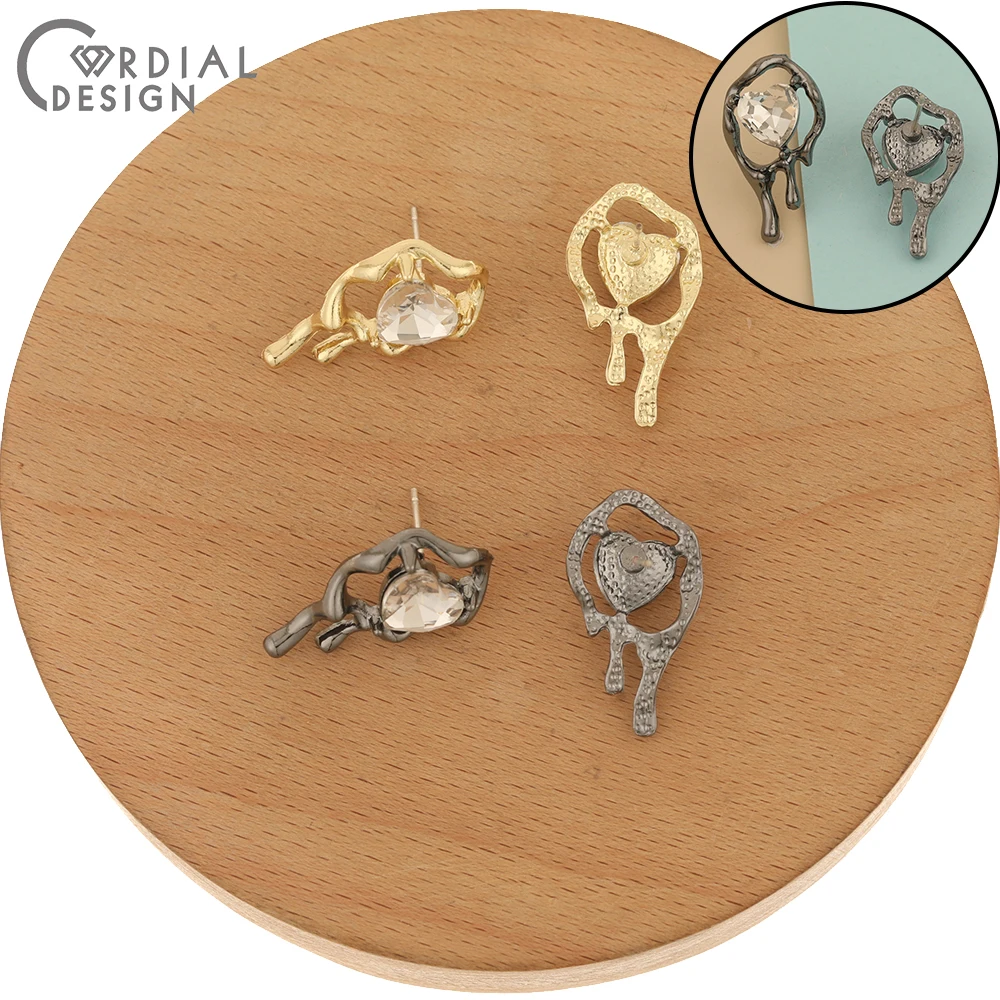 

Серьги-гвоздики с кордиальным дизайном 50 шт. 13*25 мм Стразы/ювелирные аксессуары/Асимметричная форма/Ювелирная фурнитура и компоненты