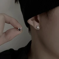 men stud earring triangle pierced crystal zircon stud earringsstainless steel tiny minimalist studs for mens women jewelry