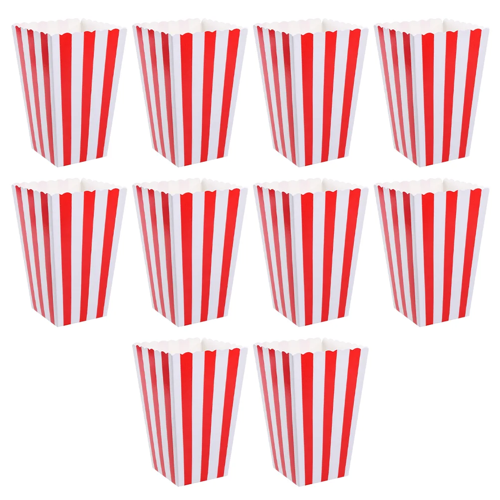 

Popcorn Boxes Paper Movie Box Containers Party Container Bucket Night Buckets Holder White Red Supplies Holds Snack Favor