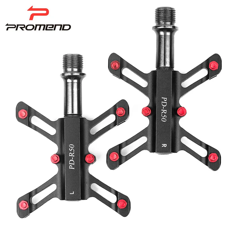

PROMEND Aluminum Alloy Bike Pedals with 3 Bearings Ultralight for Road and Folding Bikes Cycling Accessories with Anti-slip Pins