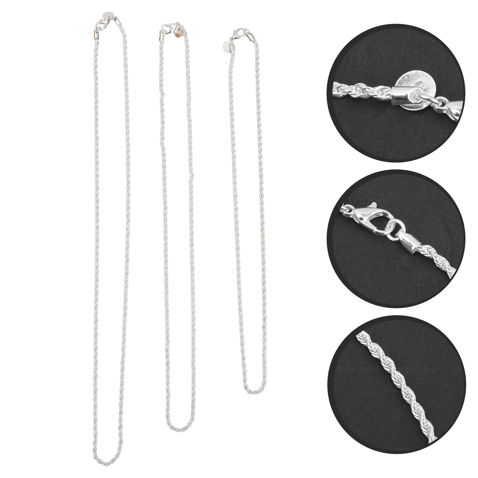 

Necklace Chain Men Cuban Link Silver Flat Stainless Steel Punk Hip Hop Teens N