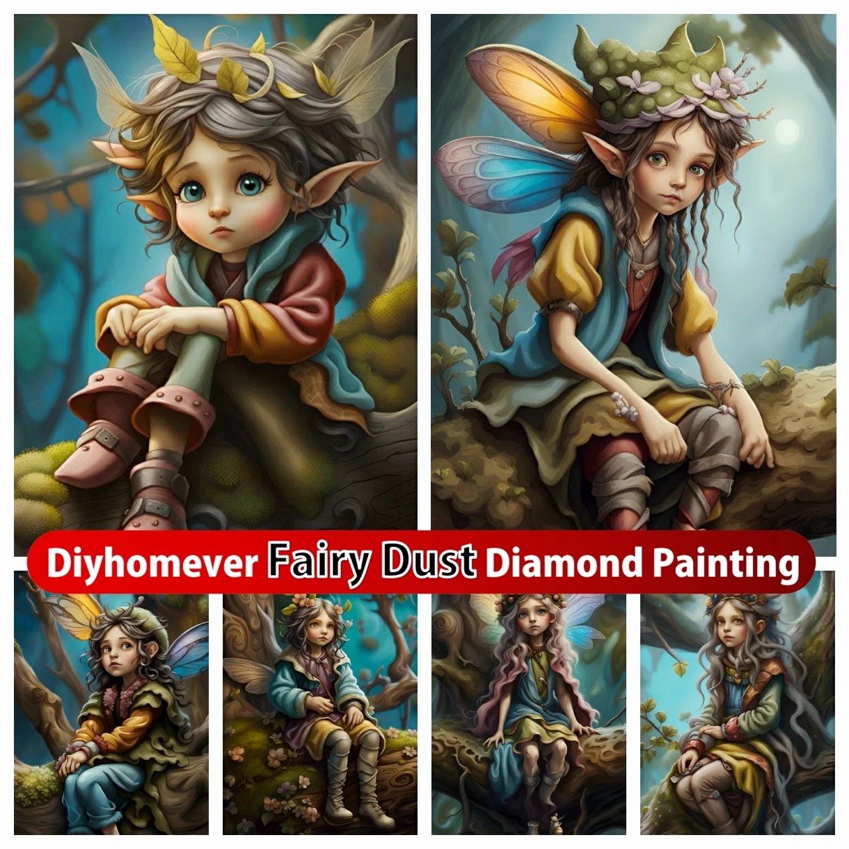 Мультфильм Elf 5D DIY Фея пыль Алмазная живопись вышивка Фэнтези мальчик крестиком