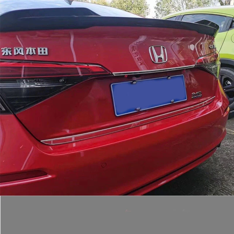 Car Tailgate Trim Rear Door Decoration Cover Molding Tail Door Garnish Accessories steel For Honda Civic sedan 2021 2022 Car Tailgate Trim Rear Door Decoration Cover Molding Tail Door Garnish Accessories steel For Honda Civic sedan 2021 2022