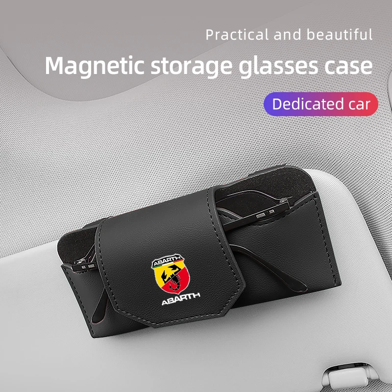 

Leather Sun Visor Glasses Holder Magnetic Car Glasses Case For Fiat Grande Punto Abarth Tipo Stilo Ducato Palio 500x Bravo Linea