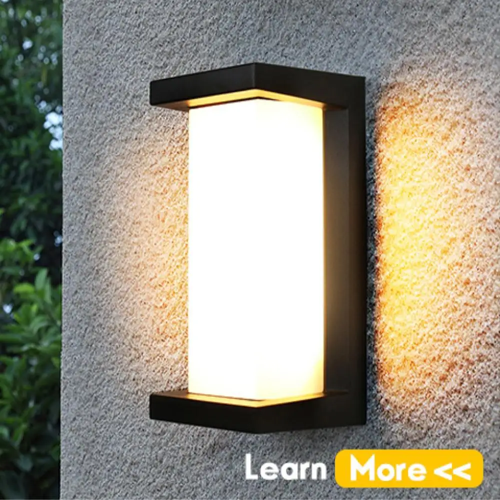 

Moisture-proof Wall Lamp Courtyard Villa Exterior Wall Corridor Balcony Wall Fitting Square Waterproof Highlight Led Light