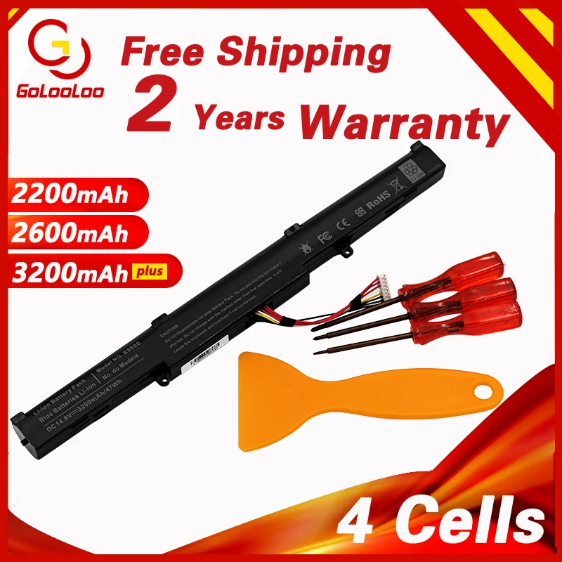 

Golooloo A41-X550E Аккумулятор для ноутбука ASUS X450 X450E X450J X450JF X751M X751MA X751L X750JA A450J A450JF A450E F450C F450V