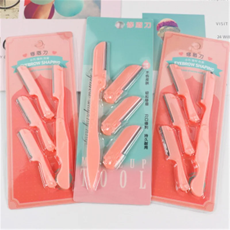 

Sdotter Eyebrow Shaper Pink Facial Eyebrow Trimmer Women Grooming Shaver Shaping Safe Razor Facial Hair Remover Scissors