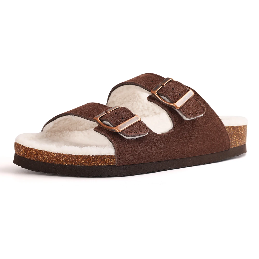 Женские пушистые тапочки Litfun модная обувь из пробки с меховой подкладкой