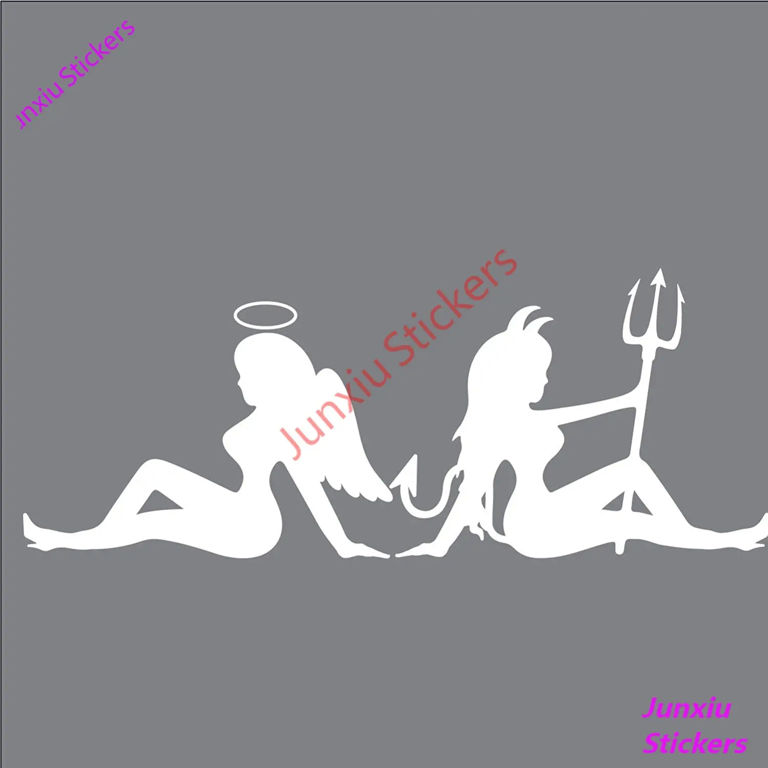 

Привлекательный силуэт ангела и дьявола, непослушная и приятная виниловая наклейка, наклейка на окно автомобиля, бампер, Премиум качество, ...