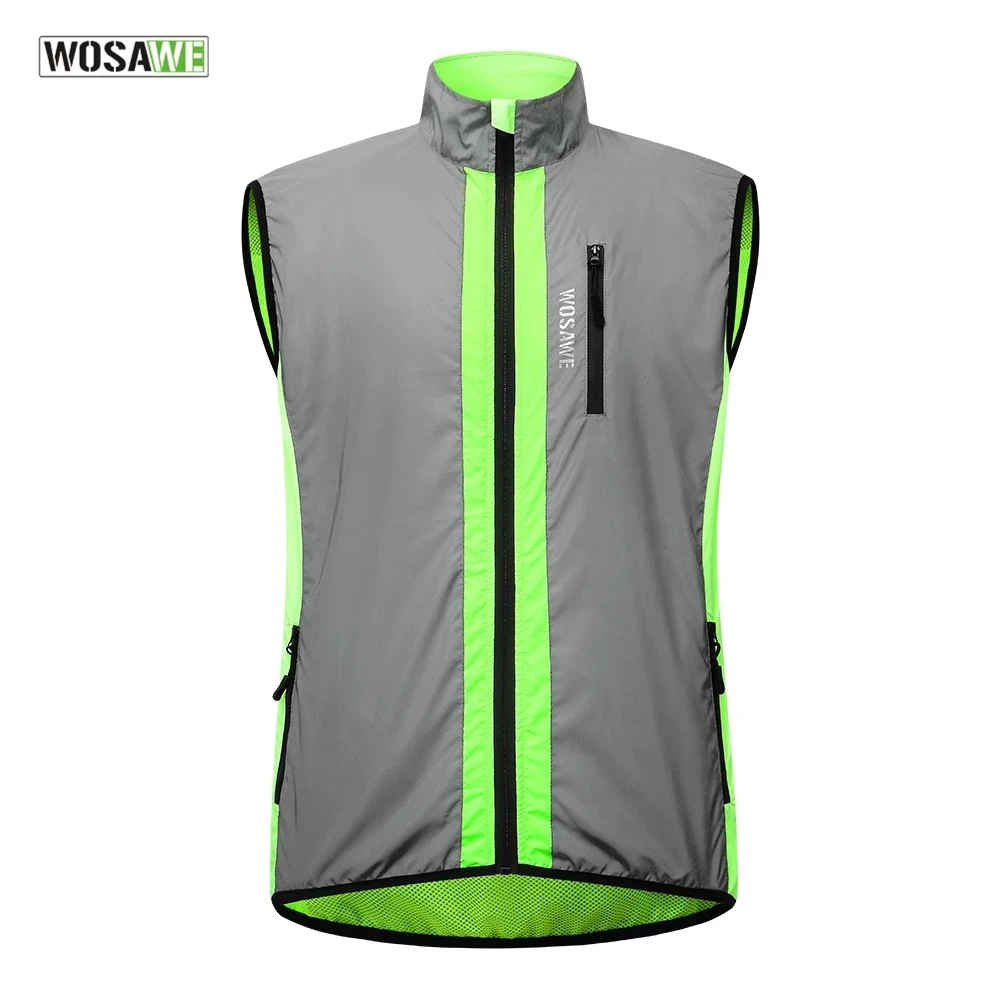 

WOSAWE Men's Cycling Reflective Clothing Waterproof Windproof Bike Bicycle Vest Running Cycling Reflective Safety Vest for Men