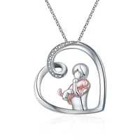 925 sterling silver dog necklace lovely animal heart pendant necklace fashion christmas mother day jewelry for womenpet lover