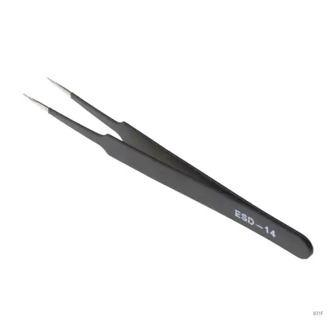 Антистатические изогнутые пинцеты с загнутыми кончиками ESD-15 Пинцет из углеродистой стали для электроники
