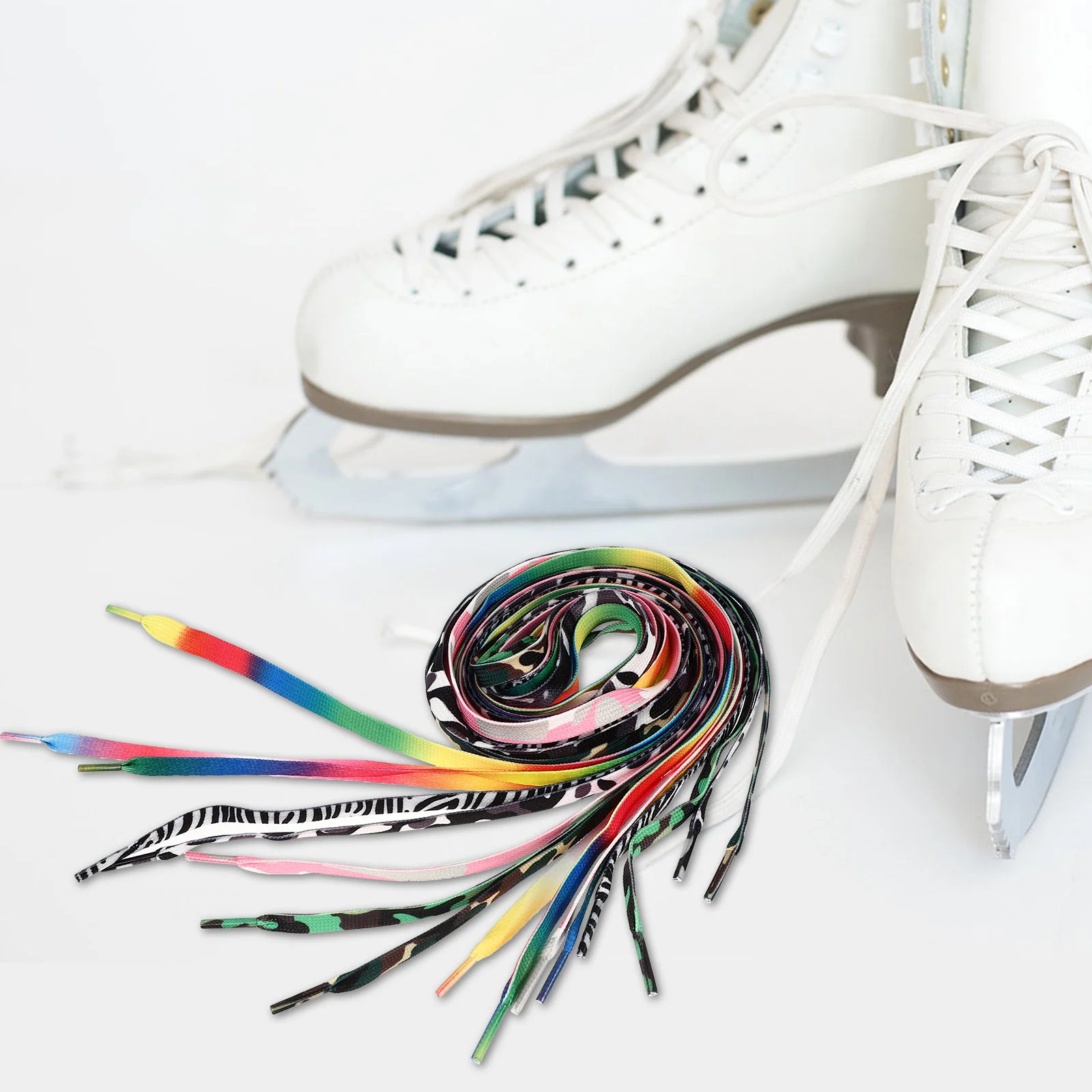 8 Pairs White Laces Boots Roller Skates Shoelaces Sneaker Sports Replacement Colorful Ice Strings Athletic