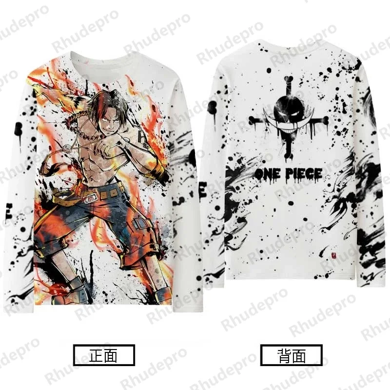 Брендовая Мужская Футболка С Длинными Рукавами Luffy Уличная Одежда Осенний Топ