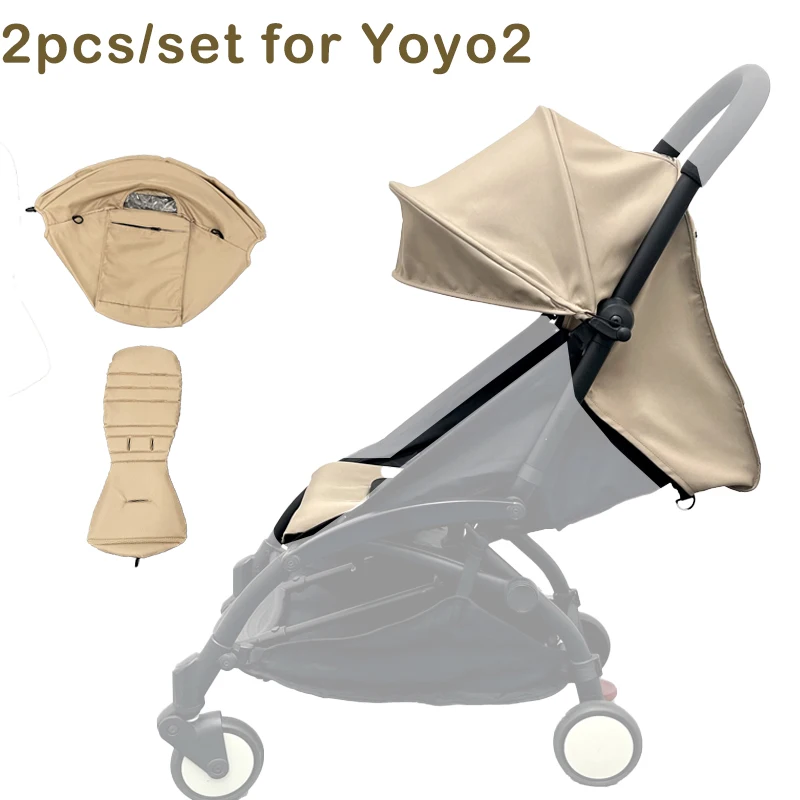 

175°Stroller Accessories For Babyzen Yoyo Sunshade Cover +Cushion Pad original Material Canopy Seat Mattress Fit Yoya Pram Hood